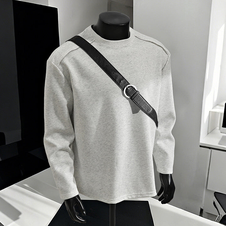 Herren Relaxed-Fit Baumwollmix Crewneck-Sweatshirt mit Raglannähten und melierter Struktur Echo Archiv