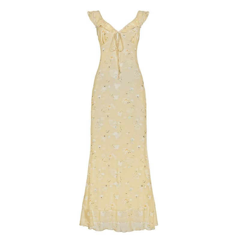Damen Maxikleid mit floralem Design und verstellbarem Träger Echo Archiv