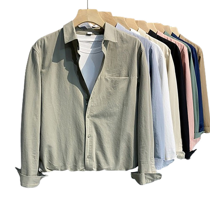 Herren Lockeres Baumwoll-Overshirt mit Brusttasche und leichter Struktur Echo Archiv