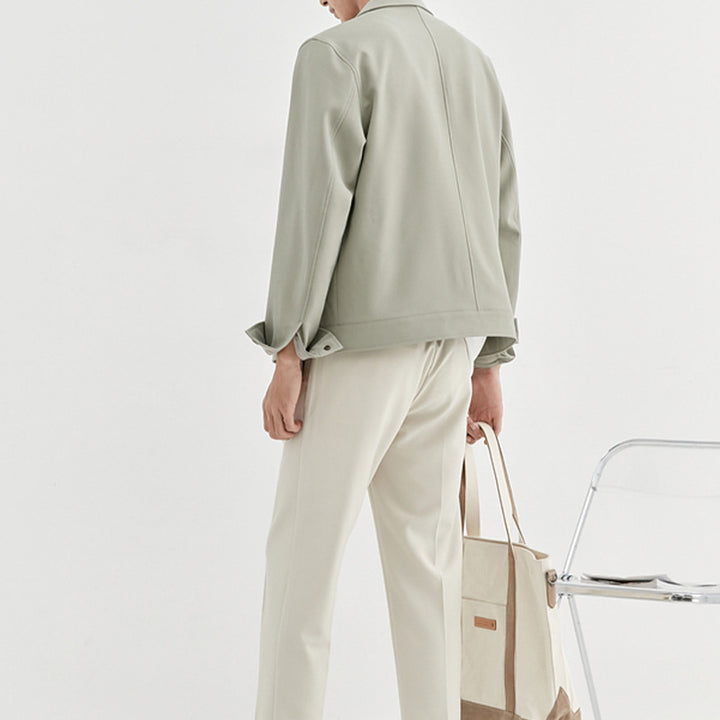 Herren Oversize-Utility-Jacke mit aufgesetzter Brusttasche und Druckknopfleiste Echoarchiv