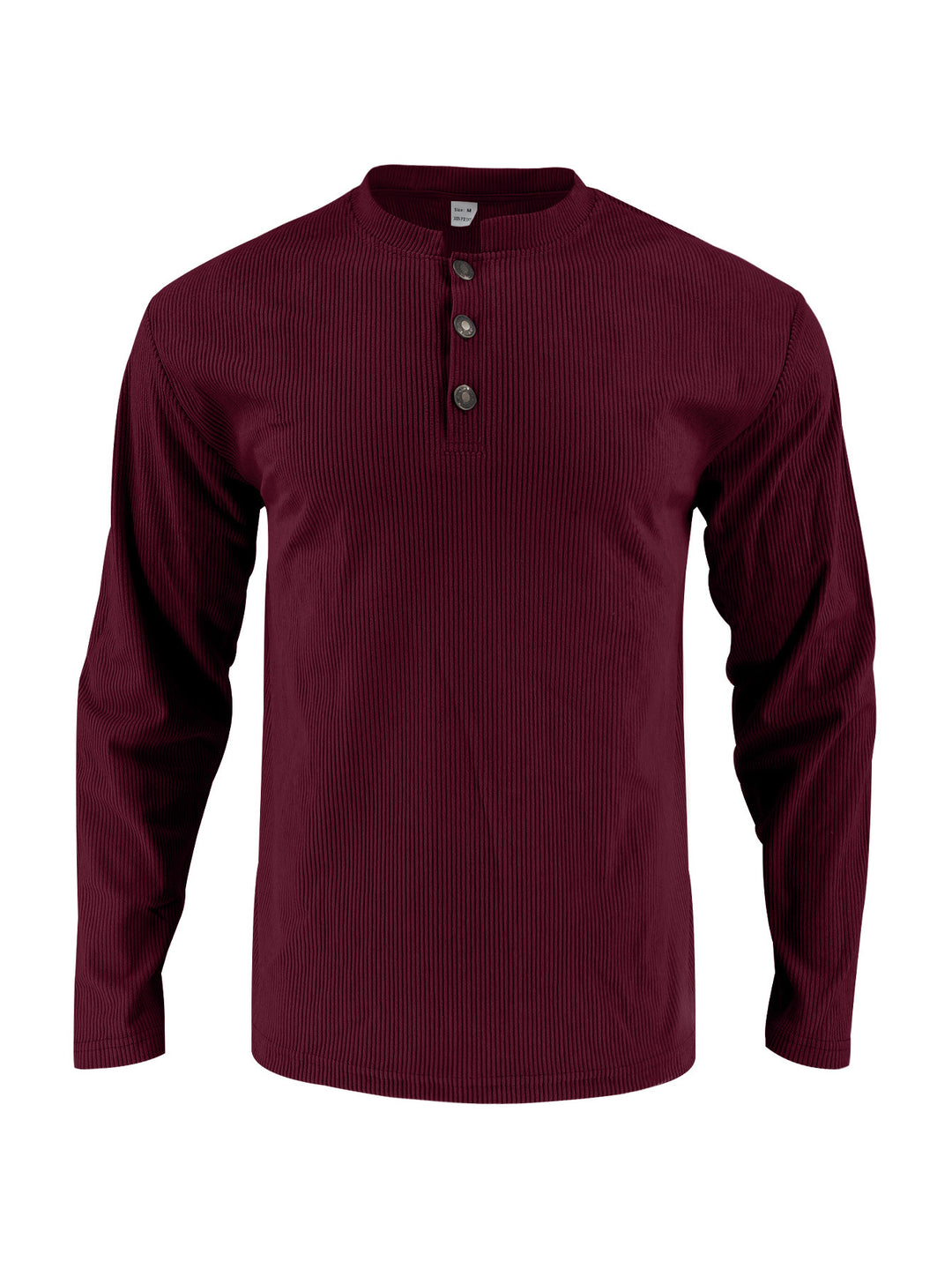Herren Langarmshirt mit modischer Stehkragen und Knopfleiste Echoarchiv