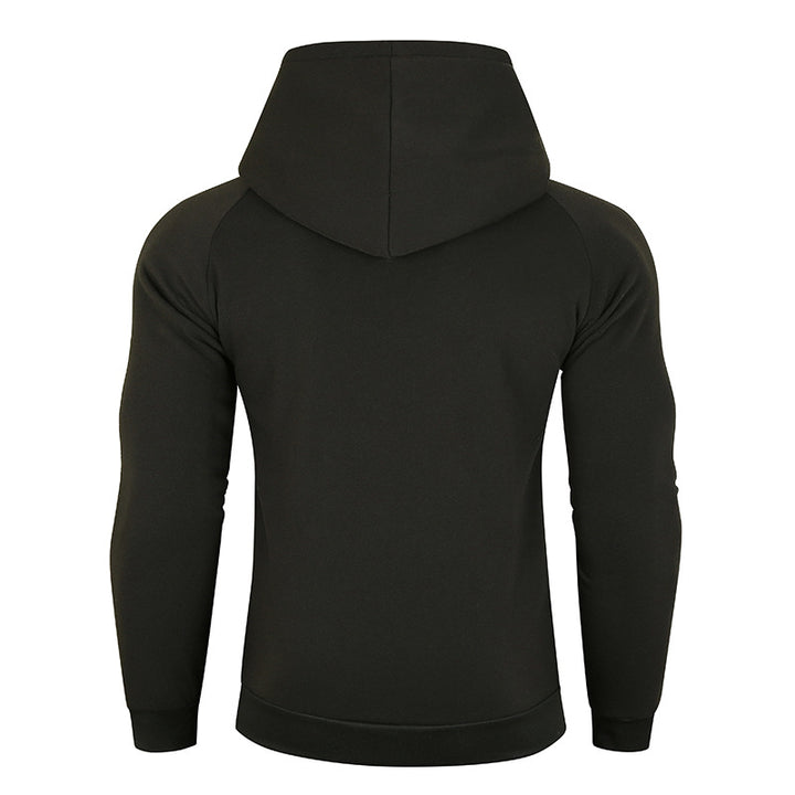 Herren Kapuzenpullover mit asymmetrischem Reißverschluss und hohem Kragen Echoarchiv