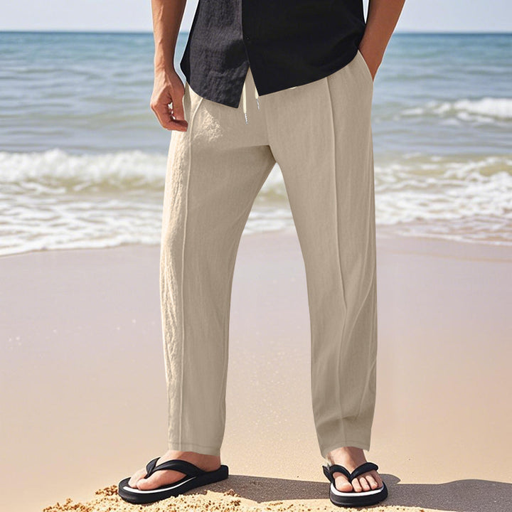 Herren lässige Strandhose mit elastischem Bund und funktionalen Seitentaschen Echoarchiv