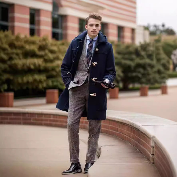 Herren eleganter Dufflecoat mit klassischem Design Echoarchiv