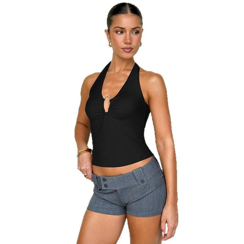 Damen Neckholder-Top mit dekorativem Schlitz und raffiniertem Design Echo Archiv