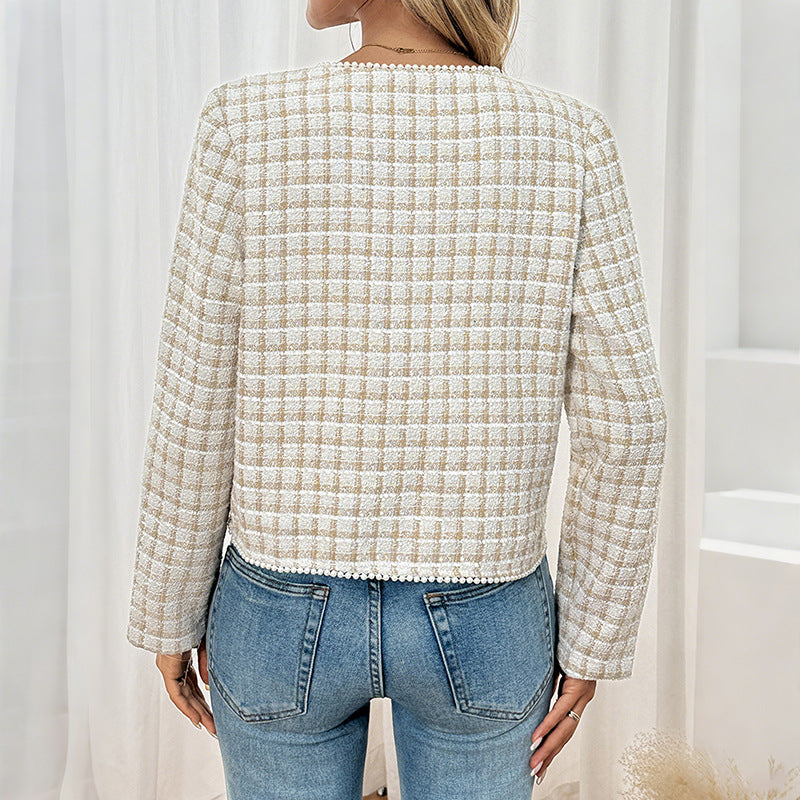 Damen Trendige Karierte Jacke Echo Archiv