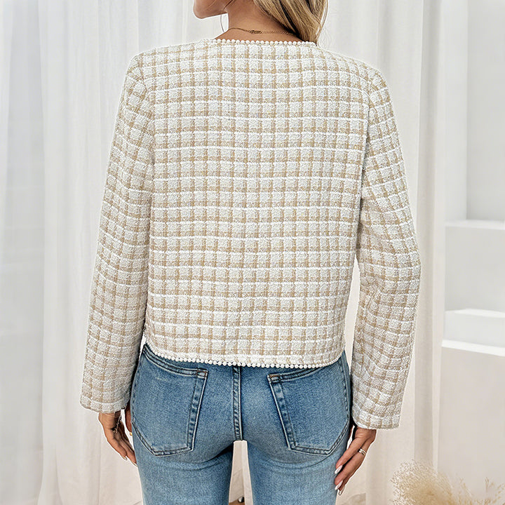 Damen Trendige Karierte Jacke Echo Archiv