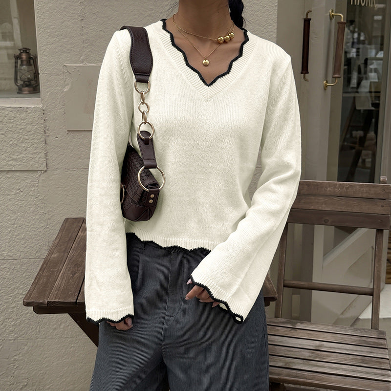 Damen Elegantes V-Ausschnitt Strickoberteil Echo Archiv