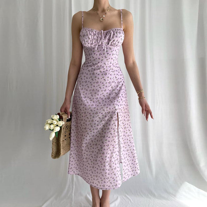 Damen Midikleid mit raffinierten Blumenmustern und seitlichem Schlitz Echo Archiv