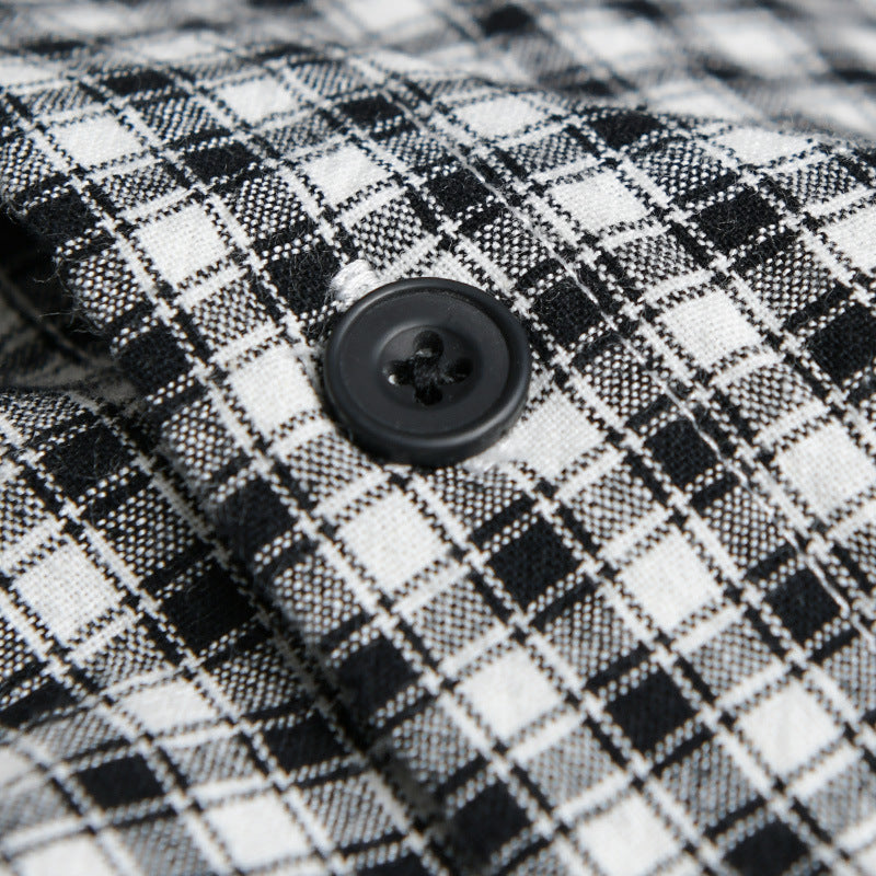 Herren Karo-Lounge-Hemdjacke aus Baumwollmix mit Relaxed-Fit und Button-Down-Front Echoarchiv