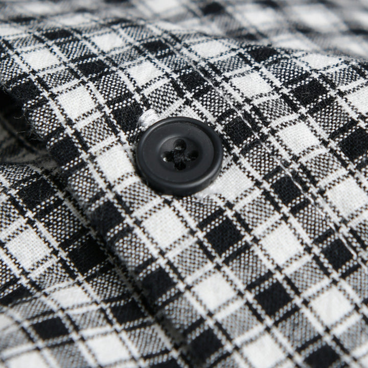 Herren Karo-Lounge-Hemdjacke aus Baumwollmix mit Relaxed-Fit und Button-Down-Front Echoarchiv