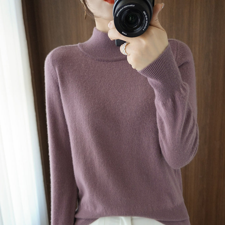 Damen Mockneck-Pullover aus flauschigem Angora-Mix mit legerer Ballonärmel-Silhouette Echoarchiv