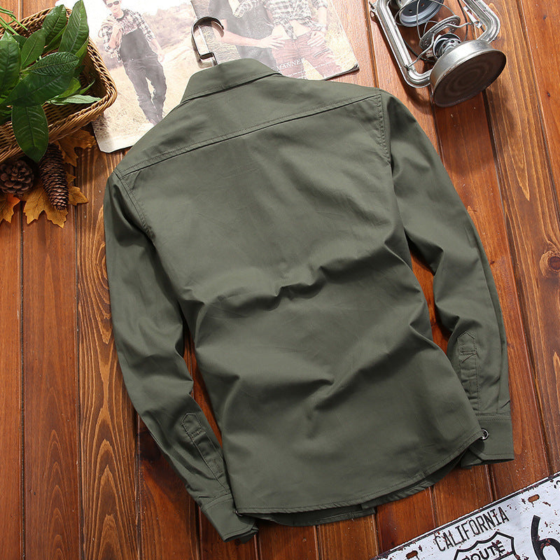 Herren Hemdjacke im Utility‑Look mit aufgesetzten Brusttaschen – Taviero