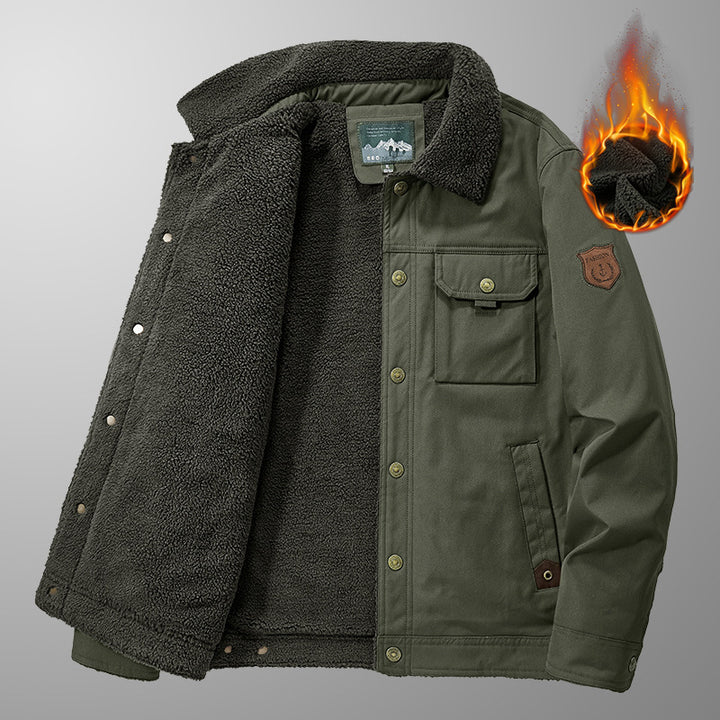 Herren Thermo-Canvasjacke mit vollem Teddyfutter und Utility-Brusttasche Echo Archiv