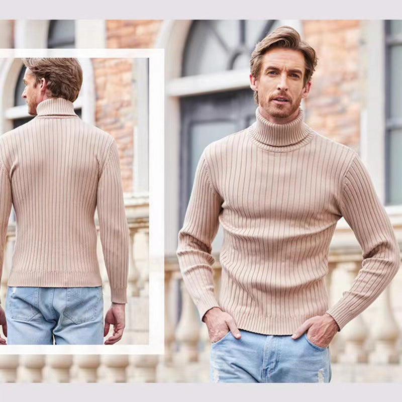 Herren nan gerippter Feinstrick-Rollkragenpullover Slim Fit Echo Archiv