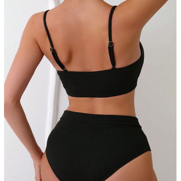 Damen High-Waist Bikini Set mit sportlichem Crop-Top und Rippstruktur Echo Archiv