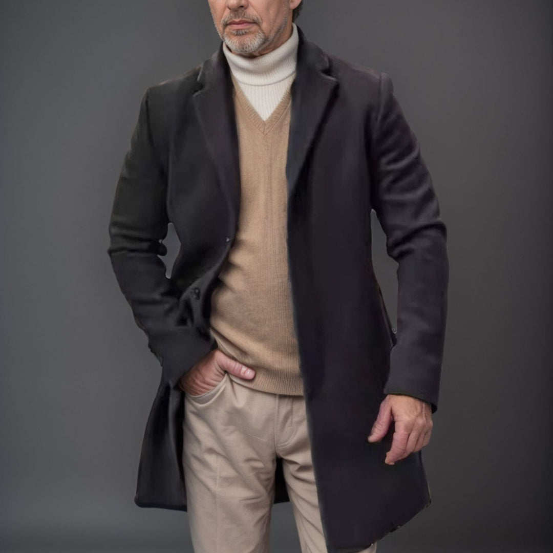 Herren eleganter und moderner Wollmantel Echoarchiv