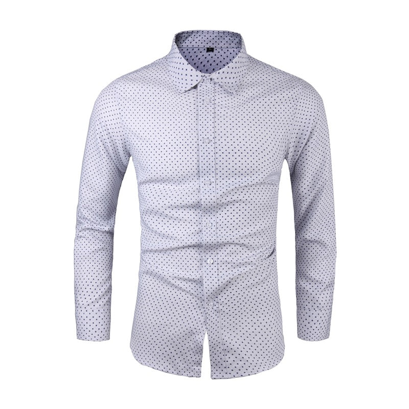 Herren Slim-Fit Hemd mit feinem Pünktchenmuster und Kentkragen Echo Archiv