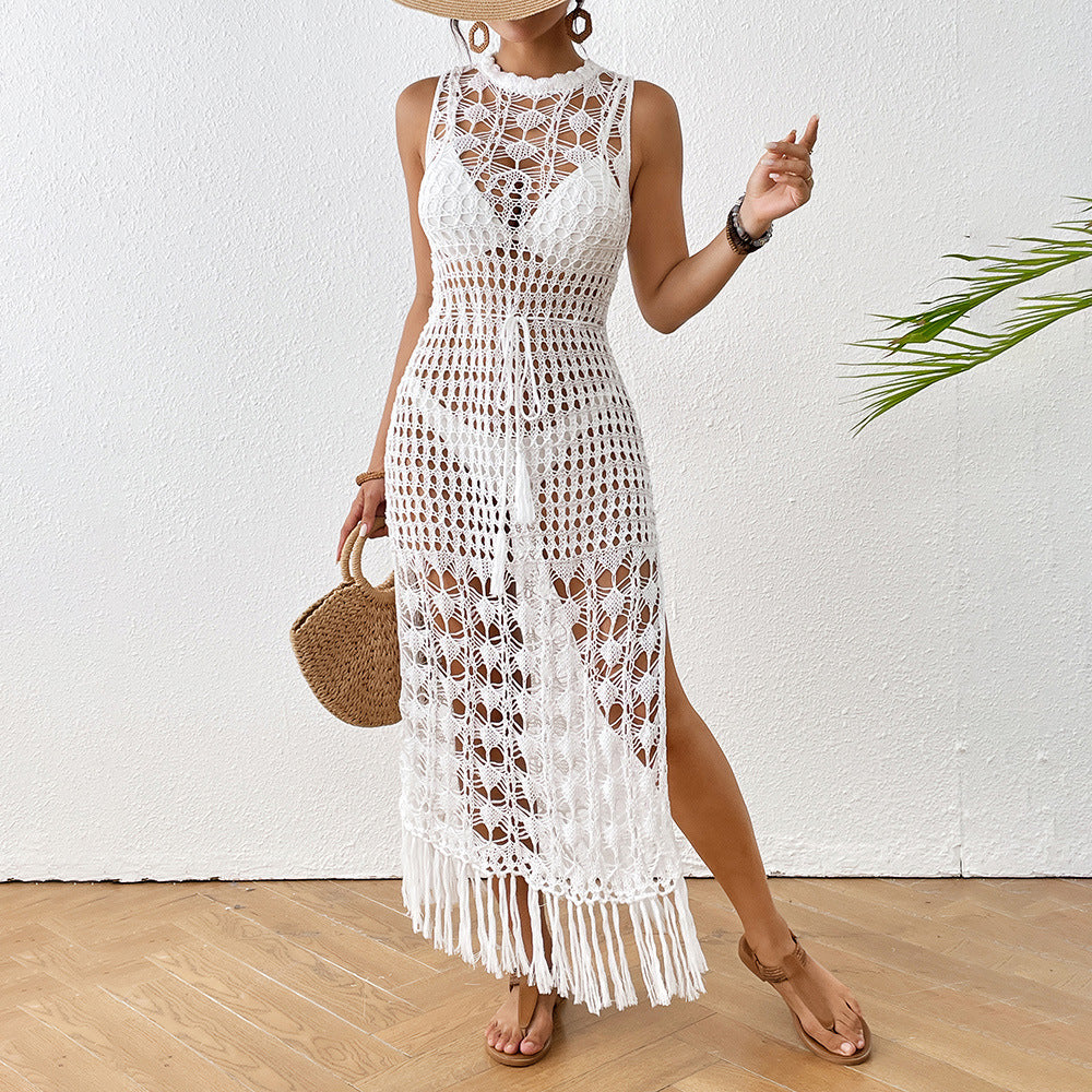 Damen Lässiges Häkelkleid mit Fransen Echo Archiv