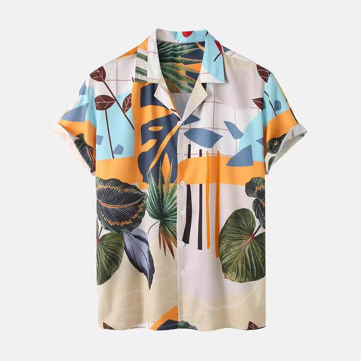 Herren sommerliches Freizeitset mit floralem Druck Echoarchiv