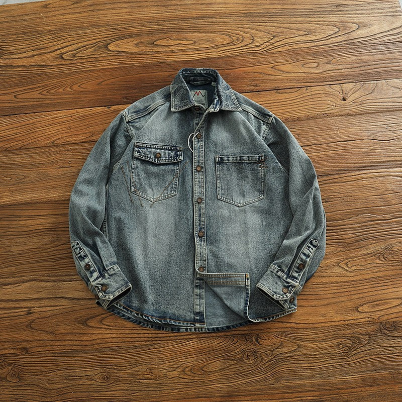 Herren Denim Hemdjacke mit Brusttaschen Echo Archiv