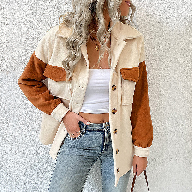 Damen Modische Fleecejacke mit Taschen und Knopfdetails Echo Archiv