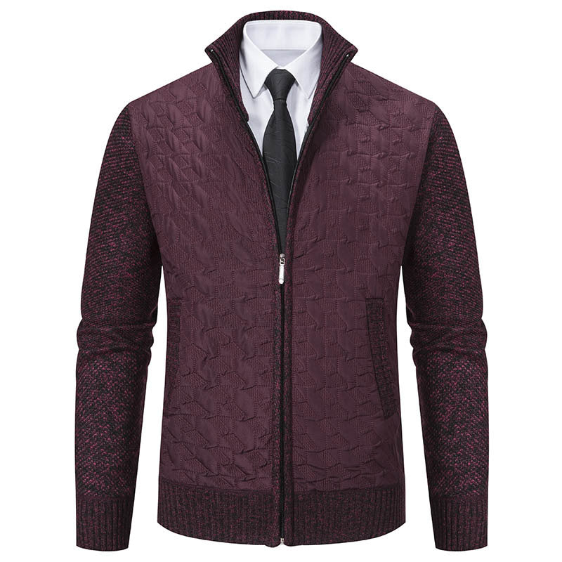 Herren stylische Steppjacke mit strukturiertem Obermaterial und hohem Kragen Echoarchiv