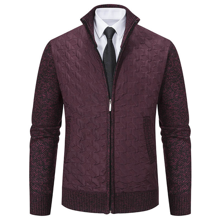 Herren stylische Steppjacke mit strukturiertem Obermaterial und hohem Kragen Echoarchiv