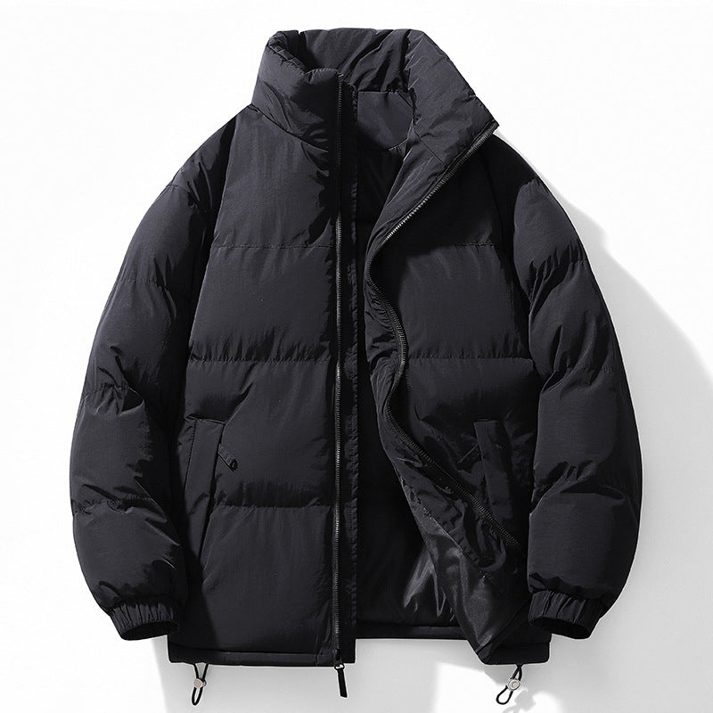 Herren gesteppte Thermojacke mit hohem Stehkragen, zwei-Wege-Reißverschluss und Kordelzugsaum – Marzano