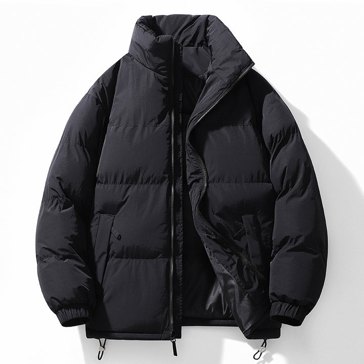 Herren gesteppte Thermojacke mit hohem Stehkragen, zwei-Wege-Reißverschluss und Kordelzugsaum – Marzano
