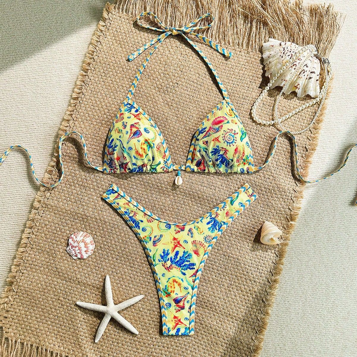 Damen Triangel-Bikini mit maritimem Muster und stylischen Details Echo Archiv