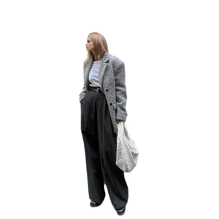 Damen Oversize Wollmix-Blazer im Bouclé-Look mit kastiger Silhouette Echoarchiv