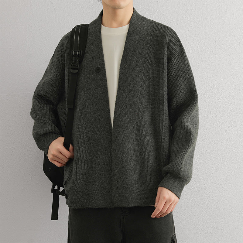 Herren lässige Strickjacke mit offenem Kragen Echoarchiv