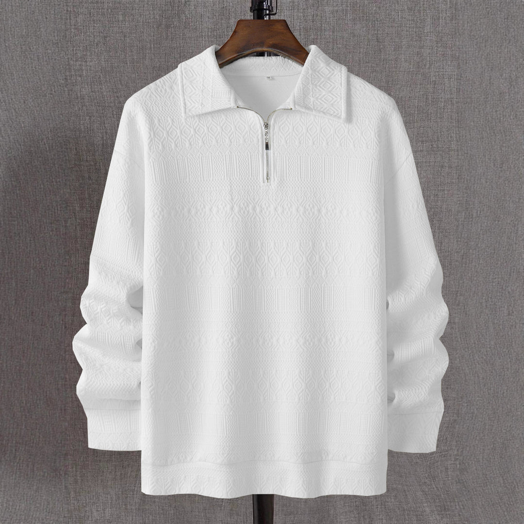 Herren Strickpullover mit Reißverschluss und strukturierter Oberfläche Echoarchiv