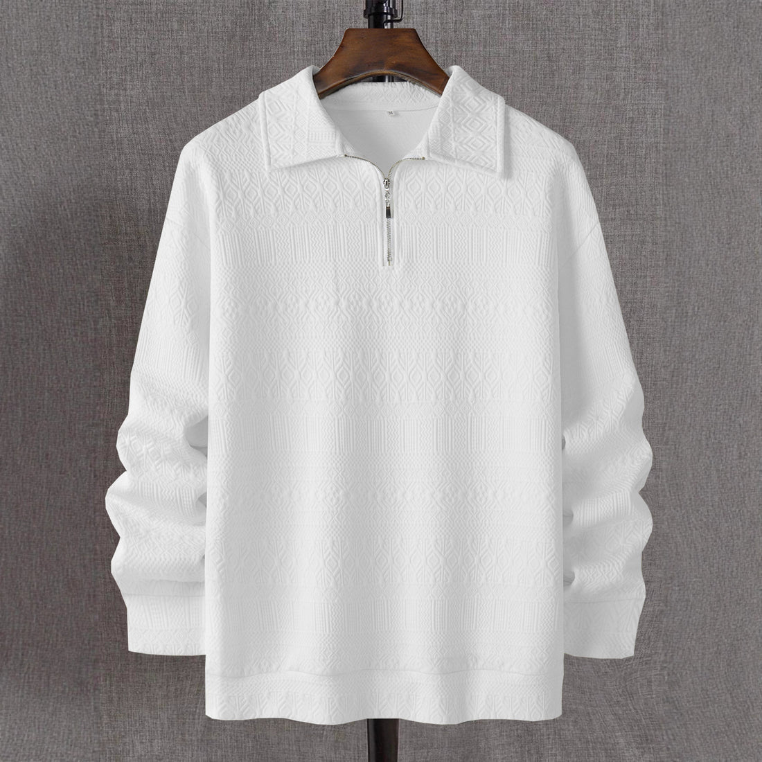Herren Strickpullover mit Reißverschluss und strukturierter Oberfläche – Norvane