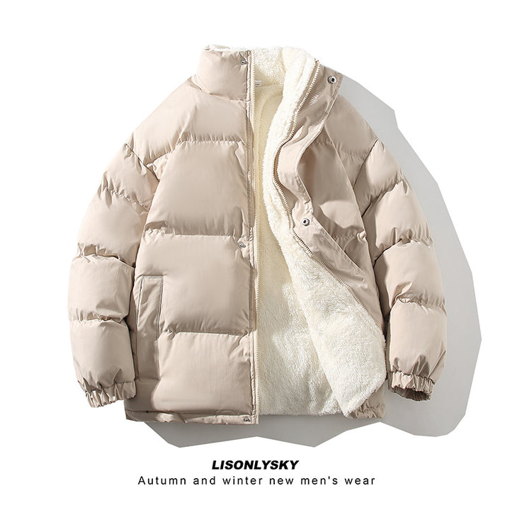 Herren nan gefütterte Winter-Steppjacke mit Teddyfutter, hohem Stehkragen und verdeckter Druckknopfleiste Echo Archiv