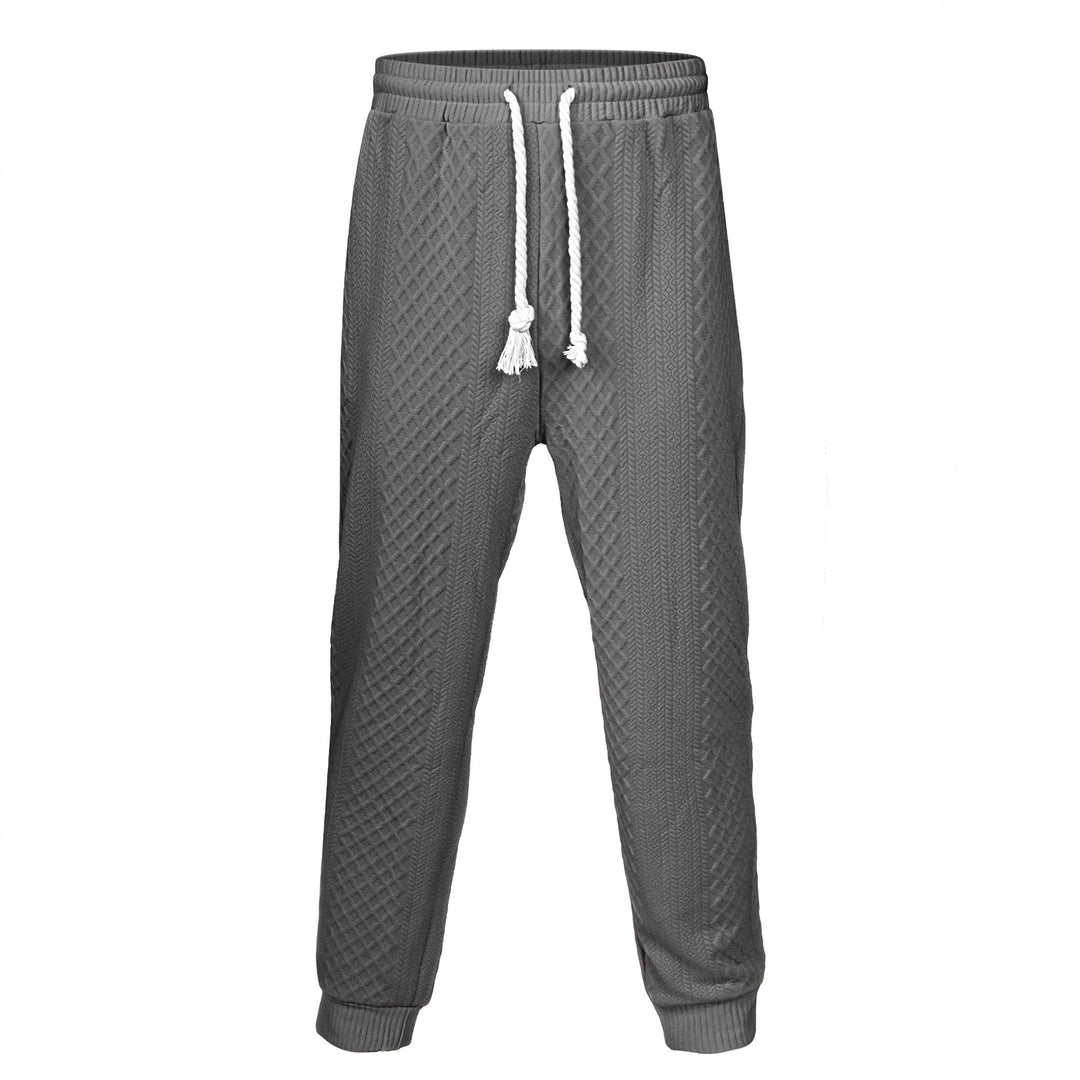 Herren nan gestrickte Wohlfühlhose mit Zopfstruktur, elastischem Bund, Kordelzug und Eingrifftaschen Echo Archiv