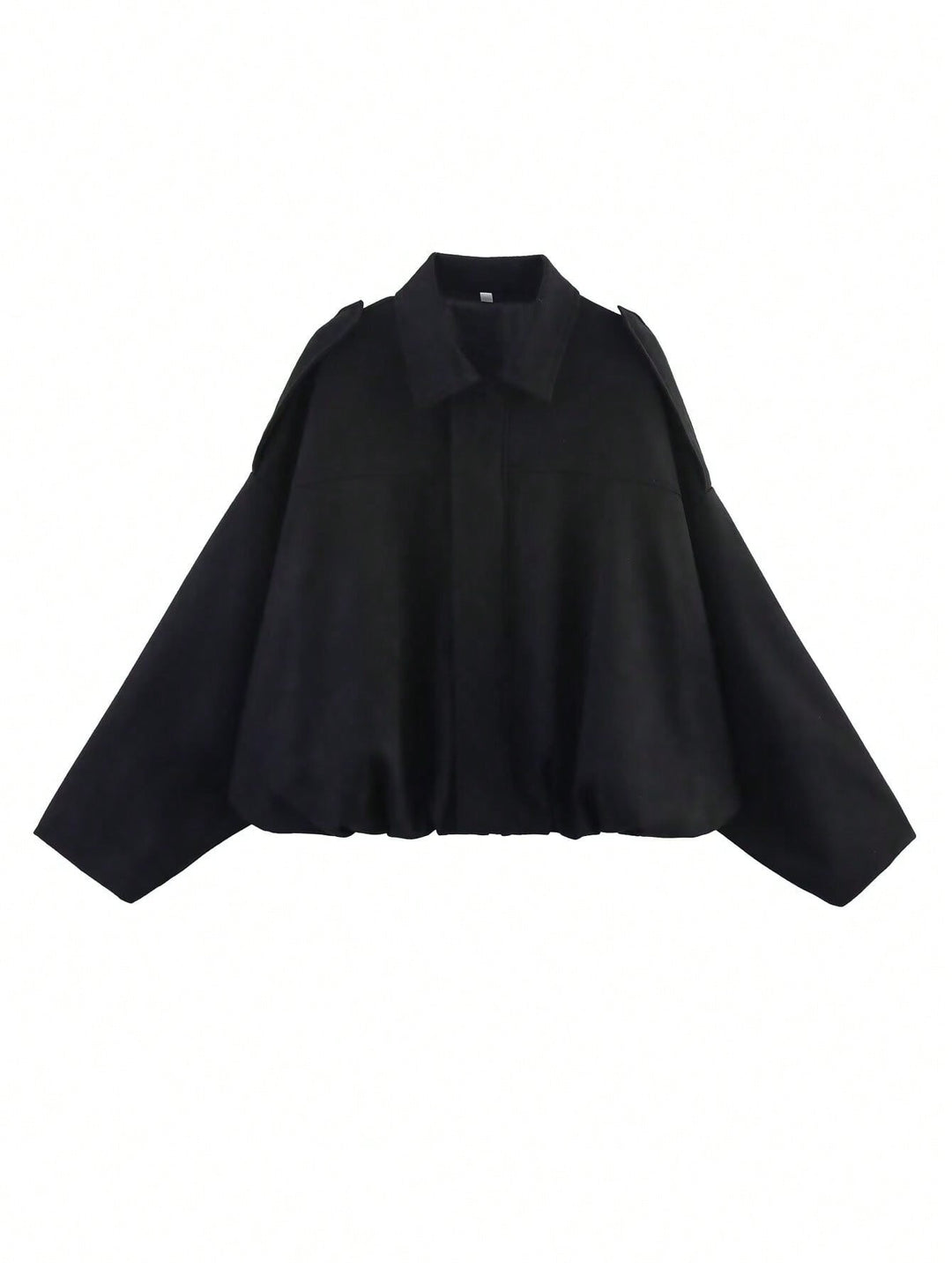 Damen nan weite Kurzjacke mit Ballonbund, verdecktem Verschluss und Schulterklappen Echo Archiv
