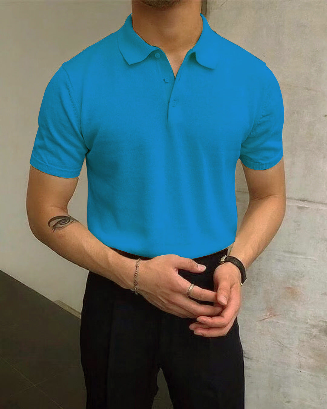 Herren Polo-Shirt aus atmungsaktiver Baumwolle mit elegantem Kragen Echoarchiv