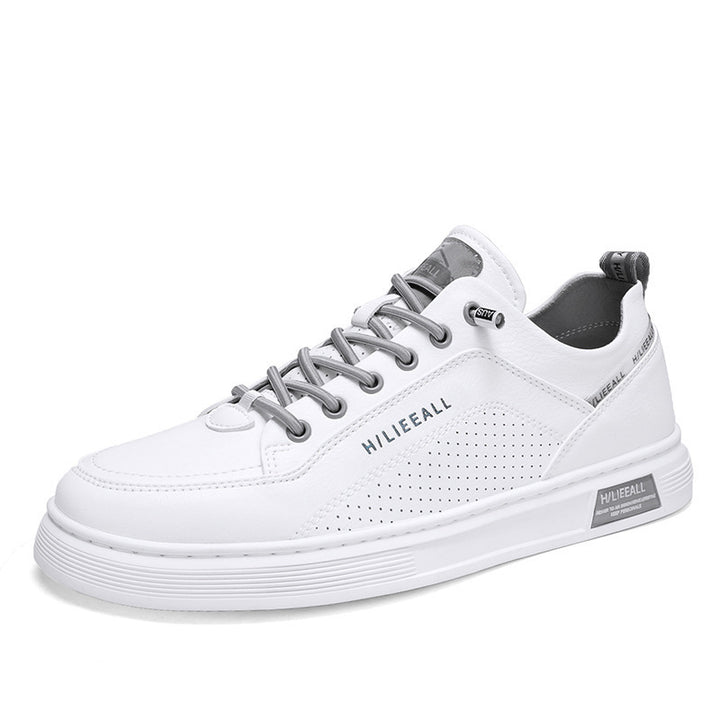 Herren niedrig geschnittener Sneaker mit perforierter Seitenwand, Metallösen und gedämpfter Plateausohle – Norré