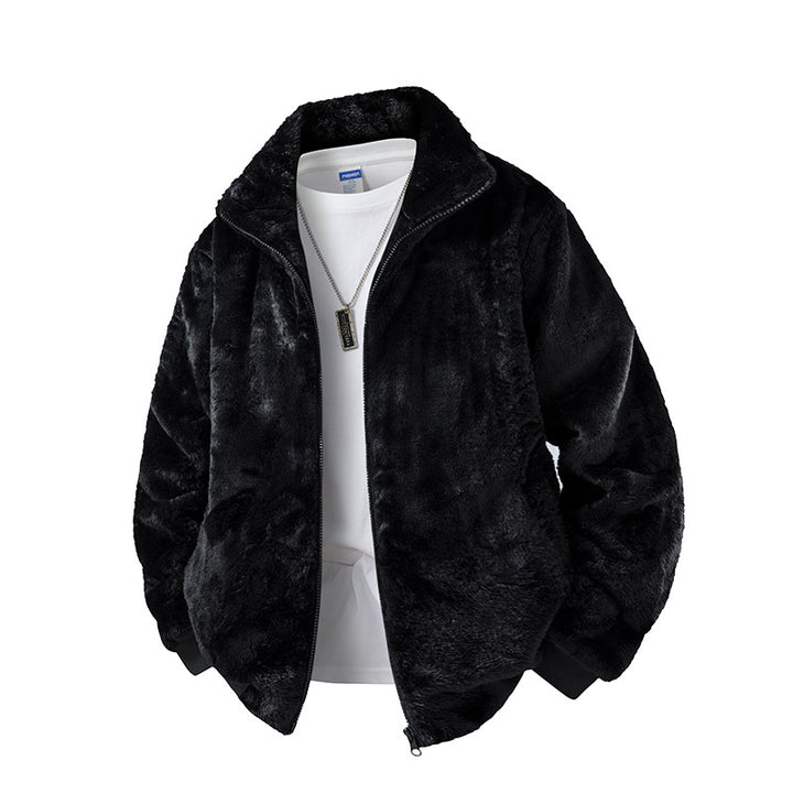 Herren Fleecejacke mit hohem Kragen und elastischem Bund Echo Archiv