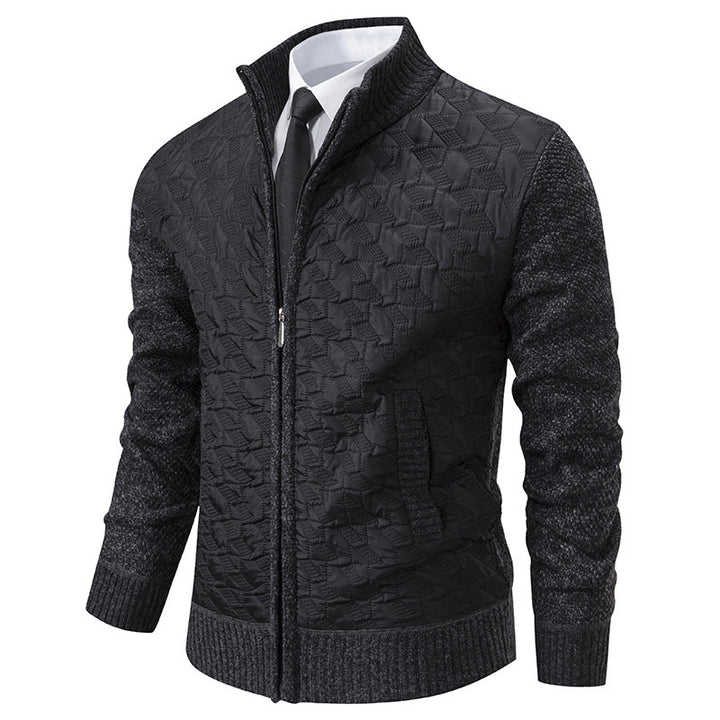 Herren stylische Steppjacke mit strukturiertem Obermaterial und hohem Kragen Echoarchiv