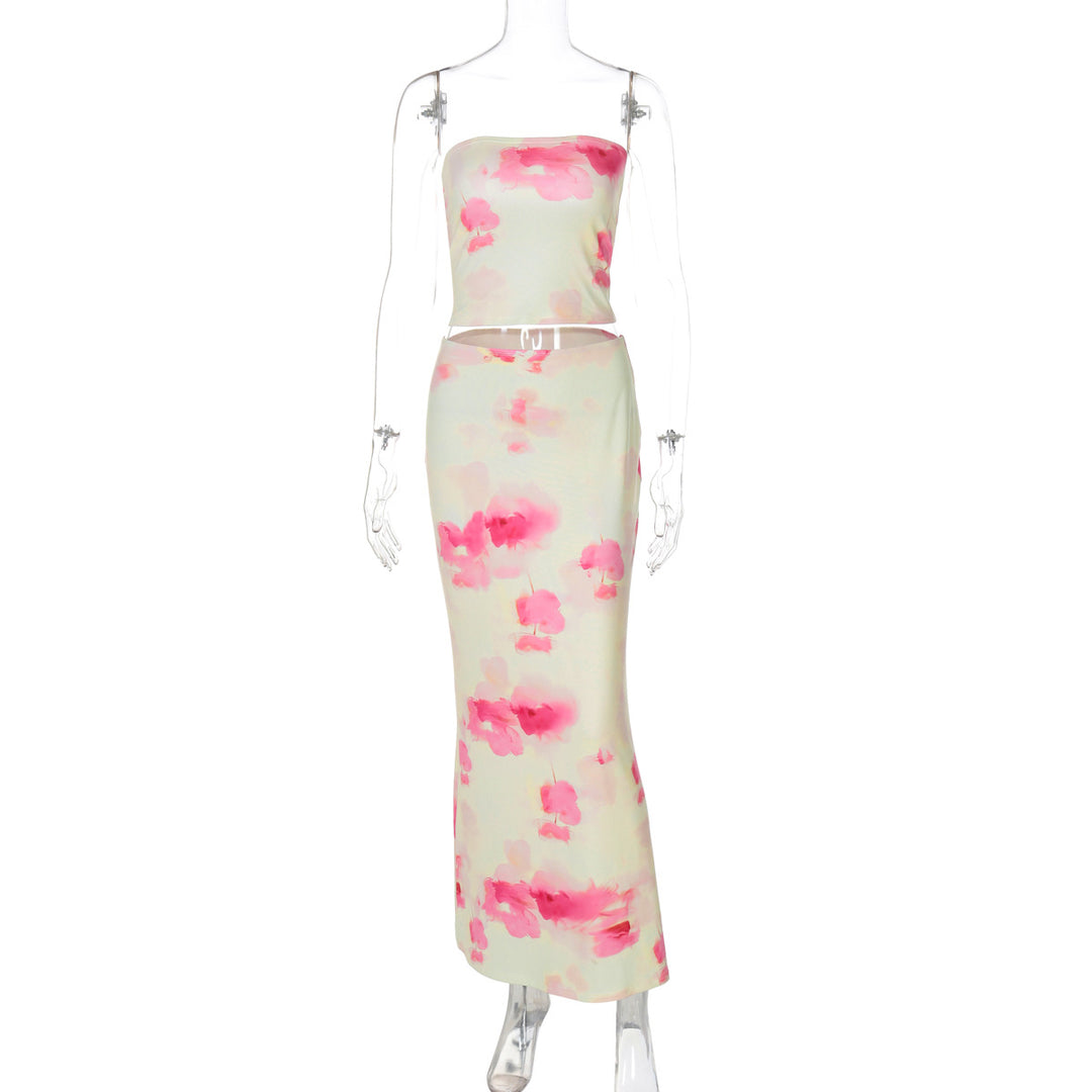 Damen Elegantes Strandkleid mit buntem Streifenmuster Echo Archiv