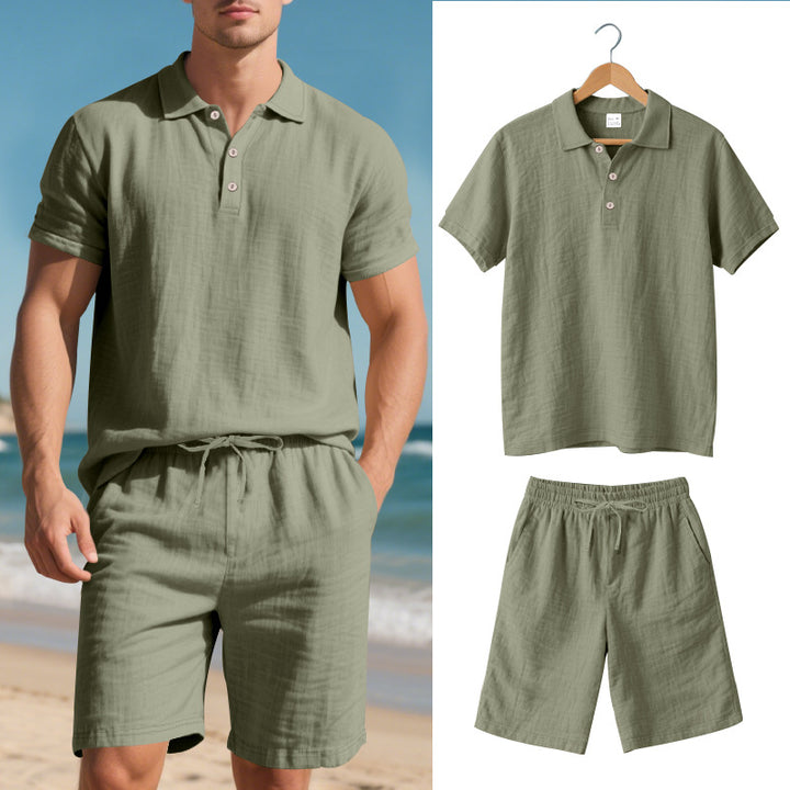 Herren lässiges Poloshirt und Shorts Set Echoarchiv
