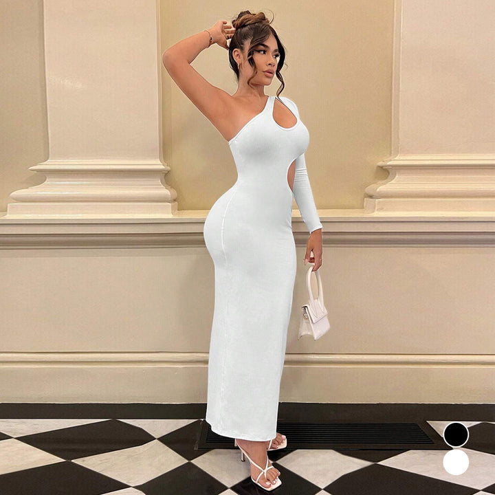 Damen Longsleeve Maxi-Kleid mit sexy Cut-Outs und figurbetontem Schnitt Echo Archiv