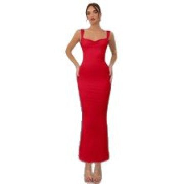 Damen Elegantes Abendkleid mit offenem Rücken und Schleifenakzent Echo Archiv
