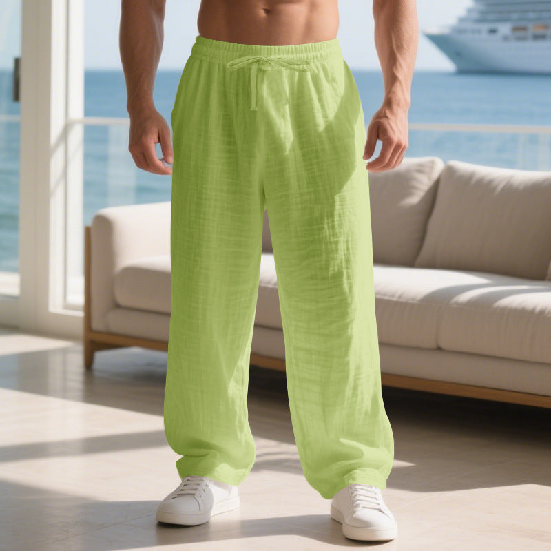 Herren luftige Strandhose mit elastischem Bund und seitlichen Taschen Echoarchiv