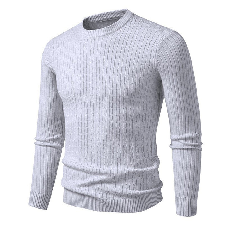 Herren Grobstrickpullover mit modernem Zopfmuster Echoarchiv
