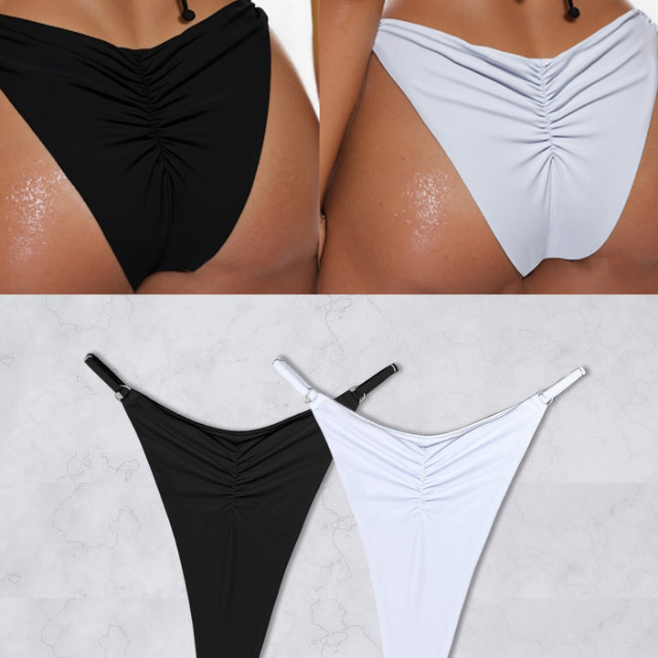 Damen Bikini-Höschen mit raffinierten Raffungselementen und hohem Beinausschnitt Echo Archiv