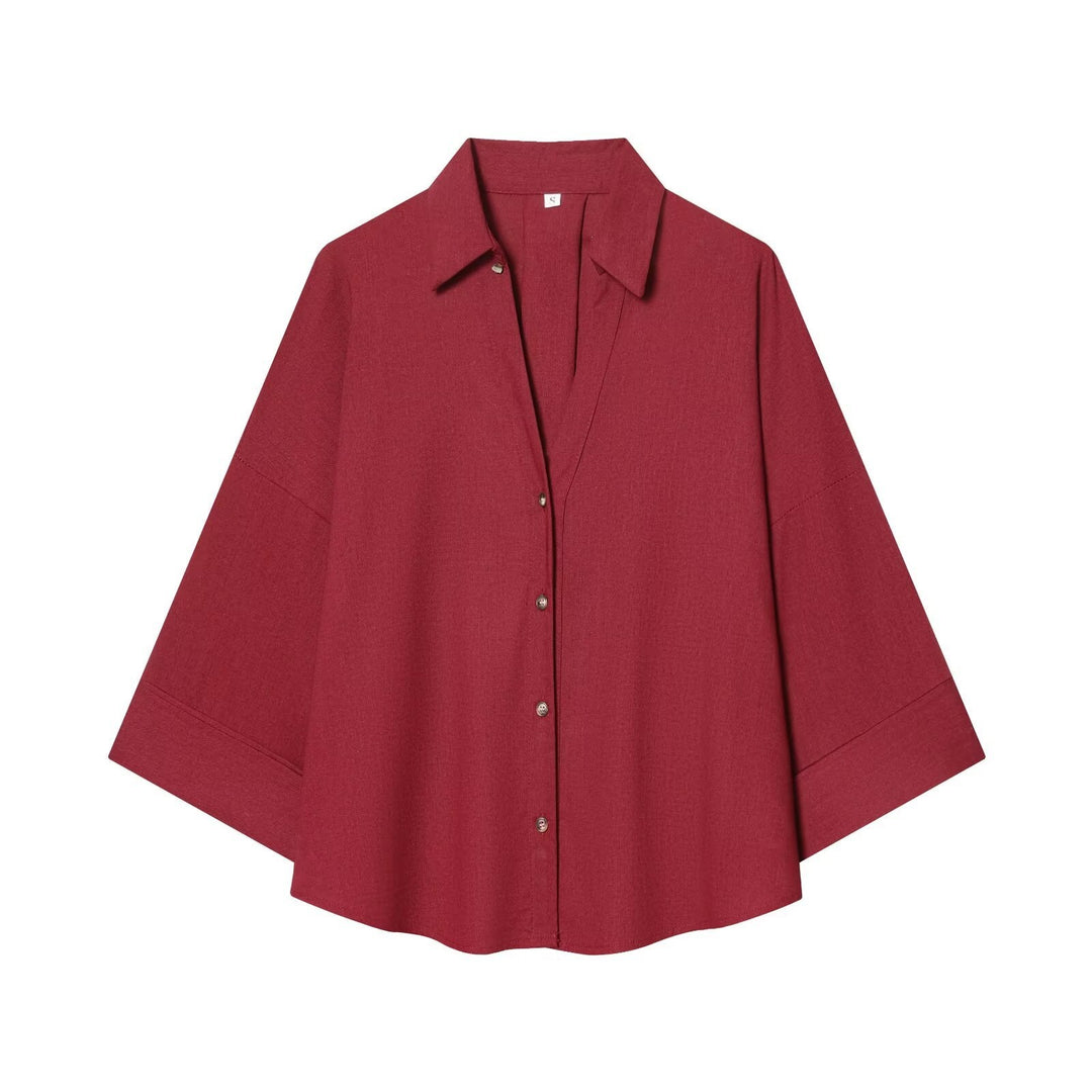 Damen Hemdblusenshirt mit lässigem Schnitt und eleganten 3/4-Ärmeln Echo Archiv